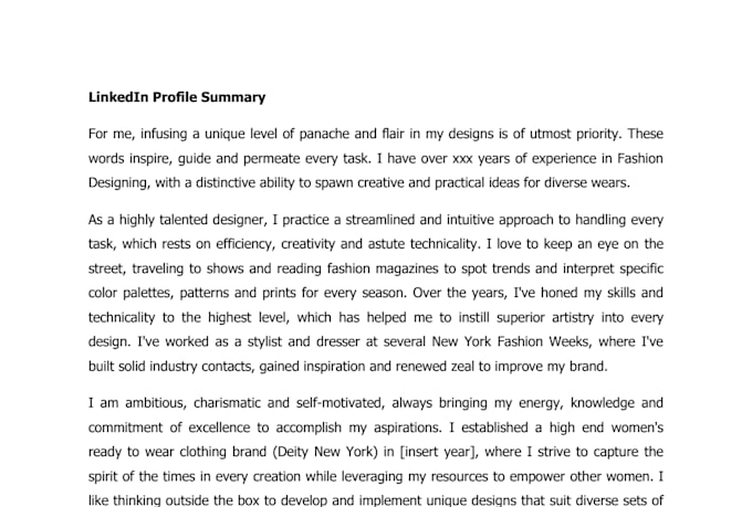 write a persuasive linkedin profile